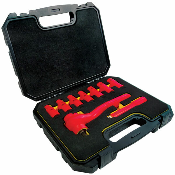 9 Piece Ratchet Spanner Socket Set, 1000V